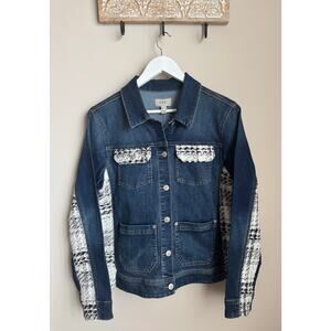 LOGO by Lori Goldstein Denim Tweed Jacket sz 12
